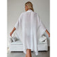 White Summer Beach Cover-Up- Bamboo Cotton Sun Protection Cardigan