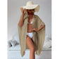 Khaki Summer Beach Cover-Up- Bamboo Cotton Sun Protection Cardigan