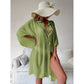 Light Green Summer Beach Cover-Up- Bamboo Cotton Sun Protection Cardigan