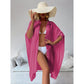 Rose Red Summer Beach Cover-Up- Bamboo Cotton Sun Protection Cardigan