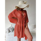 Orange Summer Beach Cover-Up- Bamboo Cotton Sun Protection Cardigan
