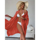 Orange Summer Beach Cover-Up- Bamboo Cotton Sun Protection Cardigan