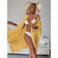 Yellow Summer Beach Cover-Up- Bamboo Cotton Sun Protection Cardigan