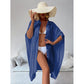 Royal Blue Summer Beach Cover-Up- Bamboo Cotton Sun Protection Cardigan