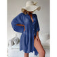 Royal Blue Summer Beach Cover-Up- Bamboo Cotton Sun Protection Cardigan