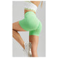Apple Green Yoga Shorts - Seamless, High Waist, Tummy Control Size S