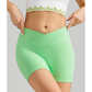 Apple Green Yoga Shorts - Seamless, High Waist, Tummy Control Size S