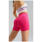Rose Red Yoga Shorts - Seamless, High Waist, Tummy Control Size L