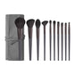 Modern Gray (Brush + Bag) 10 Piece Face Eye Makeup Brush Set - Premium Makeup Blending Brushes