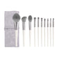 Silver Gray (Brush + Bag) 10 Piece Face Eye Makeup Brush Set - Premium Makeup Blending Brushes