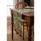 Floral Table Runner with Tassels - Jacquard Green Farmhouse Style (33x160cm)