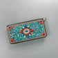 Blue Flowers Ethnic Style Beaded Clutch - Handmade Retro Wallet Style 6