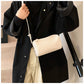 Beige Minimalist Shoulder Bag - High-End Cylindrical Design