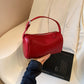 Red Minimalist Shoulder Bag - High-End Cylindrical Design
