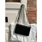 Black Minimalist Flap Shoulder Bag-Elegant Women&