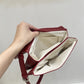 Red Minimalist Flap Shoulder Bag-Elegant Women&