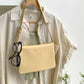 Yellow Minimalist Flap Shoulder Bag-Elegant Women&