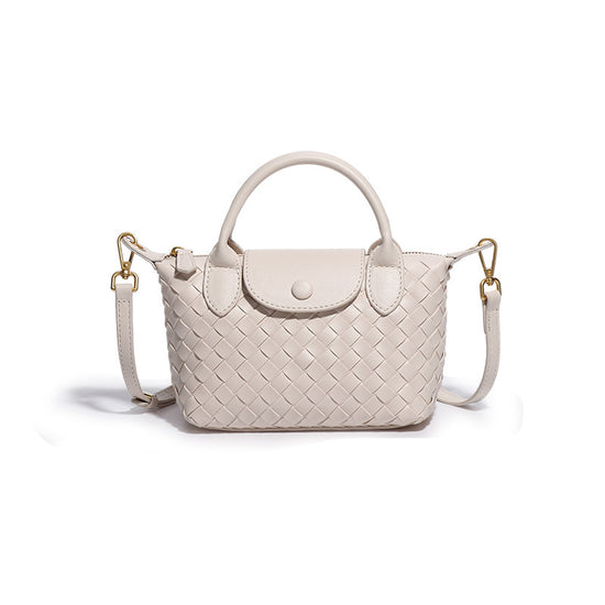 Beige Woven Shoulder Bag - Stylish Dumpling Bag, Simple and Versatile Crossbody for Women
