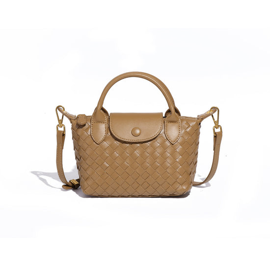 Khaki Woven Shoulder Bag - Stylish Dumpling Bag, Simple and Versatile Crossbody for Women