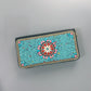 Blue Flowers Ethnic Style Beaded Clutch - Handmade Retro Wallet Style 10