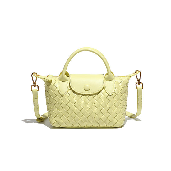 Jelly Yellow Woven Shoulder Bag - Stylish Dumpling Bag, Simple and Versatile Crossbody for Women