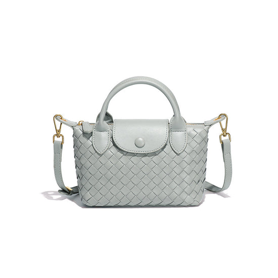 Agate Gray Woven Shoulder Bag - Stylish Dumpling Bag, Simple and Versatile Crossbody for Women
