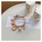 Pink 4-PCS Pearl Charm Pet Necklace - Adjustable Bowknot Collar for Small Dogs & Cats (L: 30+5CM)