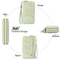 Green Embossed Design Large Capacity Vegan Leather Wallet with Wristlet