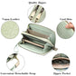 Pink Embossed Design Large Capacity Vegan Leather Wallet with Wristlet