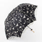 Ivy black Elegant Lace Parasol - UV Protection, Sun & Rain Umbrella, Tri-Fold Design