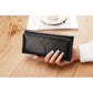 Black Classic Long Bifold Wallet for Women - Large Capacity Card Holder