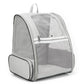 Gray Foldable Pet Carrier Backpack - Breathable Mesh Travel Bag for Cats & Small Dogs