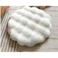 White Plush Round Cat Mat - Soft Faux Fur Sleeping Pad (40cm Diameter)