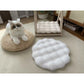 White Plush Round Cat Mat - Soft Faux Fur Sleeping Pad (40cm Diameter)
