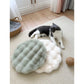 Matcha color Plush Round Cat Mat - Soft Faux Fur Sleeping Pad (40cm Diameter)