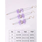 2 - PCS Cute Pet Pearl Necklace Collar with Purple Bow and Heart Charm - Size L