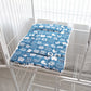 Cat Cage Platform Mat - white cat pattern on Blue background (40x60cm)