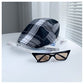 2-PCS Black Lightweight Checkered Flat Cap - Adjustable Retro Driver Hat for Men & Women