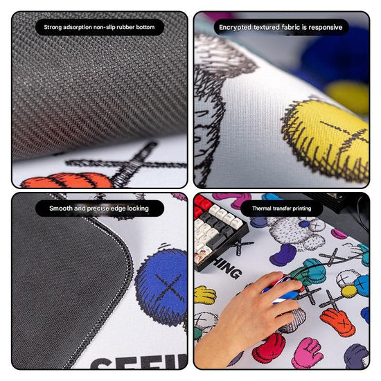 Extended Gaming Mousepad (90x40x0.4cm) - Big Beard Uncle Design, Stitched Edges - Style 1