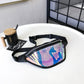 Black Transparent Waist Bag - Shiny Laser Waist Bag Crossbody Bag