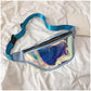 Blue Transparent Waist Bag - Shiny Laser Waist Bag Crossbody Bag