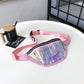 Pink Transparent Waist Bag - Shiny Laser Waist Bag Crossbody Bag