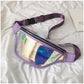 Purple Transparent Waist Bag - Shiny Laser Waist Bag Crossbody Bag