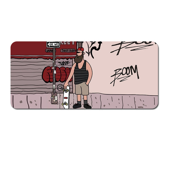 (90x40x0.4cm) Computer Desk Mat - Big Beard Uncle Series, Smooth Gaming Surface - Style 4