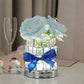 Blue Rose LED Crystal Flower Table Lamp - USB Rechargeable Touch Control Night Light