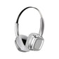 Silver Compact Retro Headphones - Wireless Bluetooth, Deep Bass, Immersive Sound