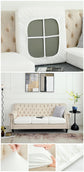 2 Pcs White Elegant Polyester Sofa Cover - Full Protection Against Cat Scratches & Wear