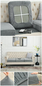 2 Pcs Grey Elegant Polyester Sofa Cover - Full Protection Against Cat Scratches & Wear