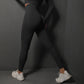 Size M Black Seamless High-Waisted Yoga Pants for Women - Lift Workout Leggings for Running, Gym, and Fitness