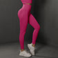 Size S Rose Red Seamless High-Waisted Yoga Pants for Women - Lift Workout Leggings for Running, Gym, and Fitness